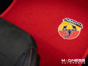 FIAT 124 Floor Mats - Red Carpet w/ ABARTH Crest